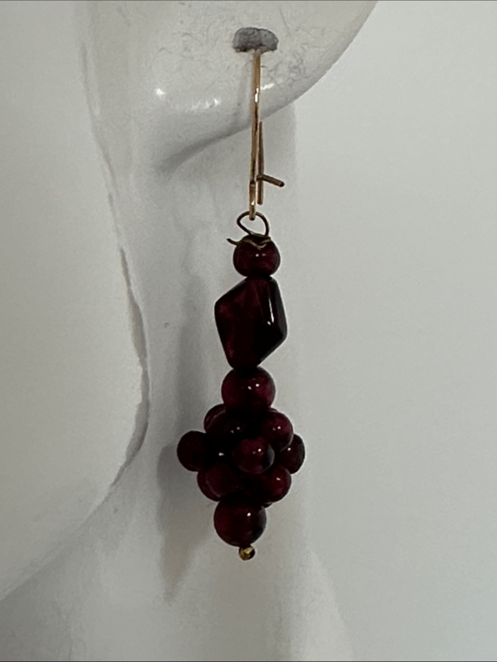Vintage 14k real solid Gold amethyst Earrings - Picture 2 of 7